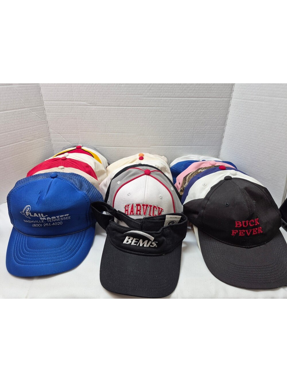 Lot of 20 Vintage Mixed Brand Baseball Caps Including Flail Master, Harvick J76